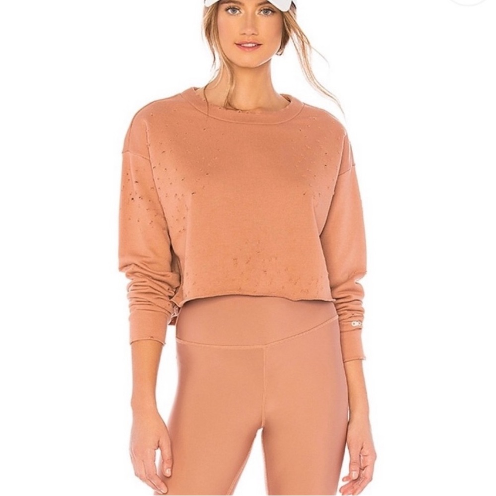 Alo Yoga - Crew Distressed Pullover Swearshirt